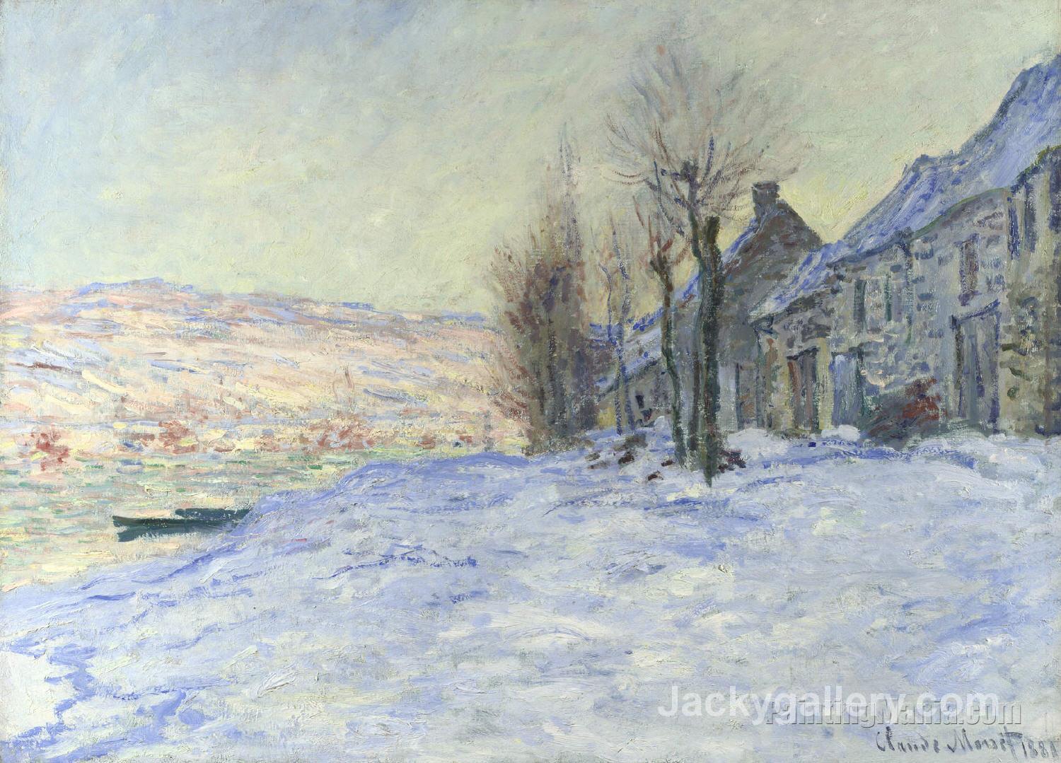 Lavacourt, Sun and Snow by Claude Monet paintings reproduction
